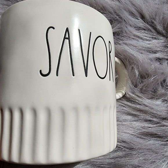 Rae Dunn by Magenta SAVOR wider mug with ridged bottom - Picture 7 of 8